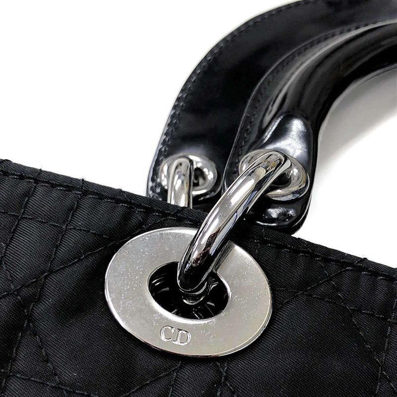 Christian Dior Vintage Quilted Cannage Tote Bag Black