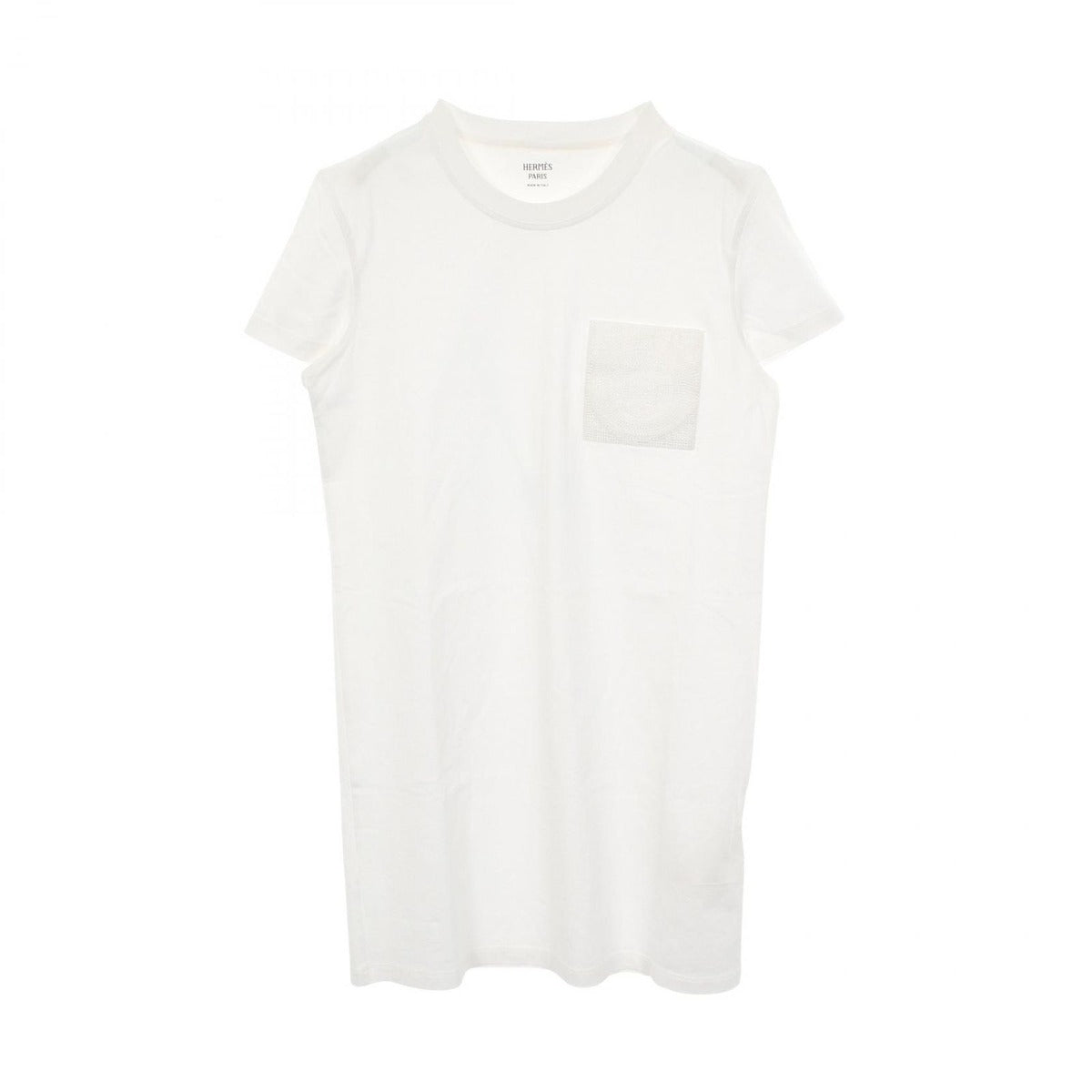 Hermes Dress Mosaic Embroidery Patch Pocket Cotton
