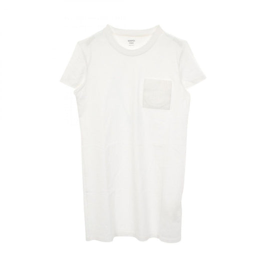 Hermes Dress Mosaic Embroidery Patch Pocket Cotton