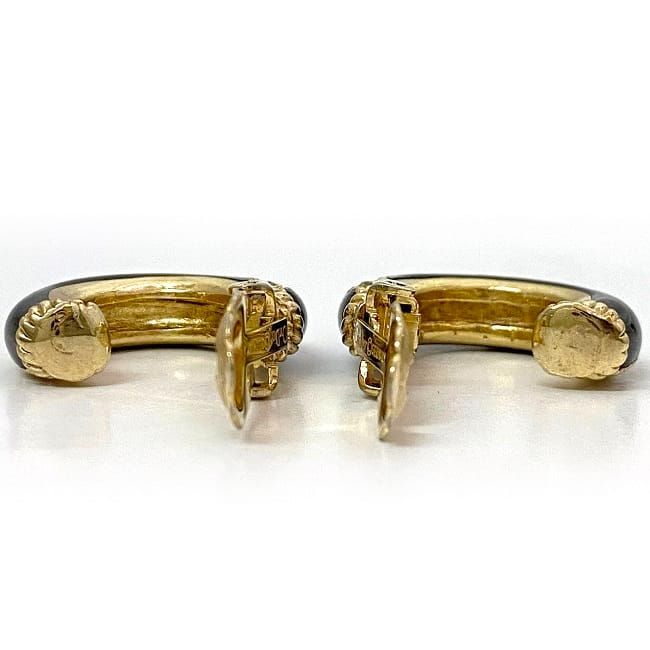 Christian Dior Earrings Ec21691 Gold Black