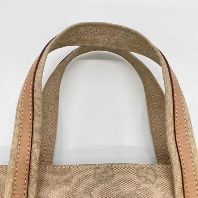 Gucci 002 1079 Handbag Tote Mini Bag Beige GG Canvas Leather Fashion Women