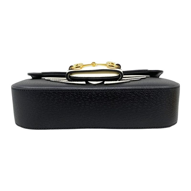 Gucci X Adidas Collaboration Shoulder Bag Horsebit 722009 Logo Chain Black