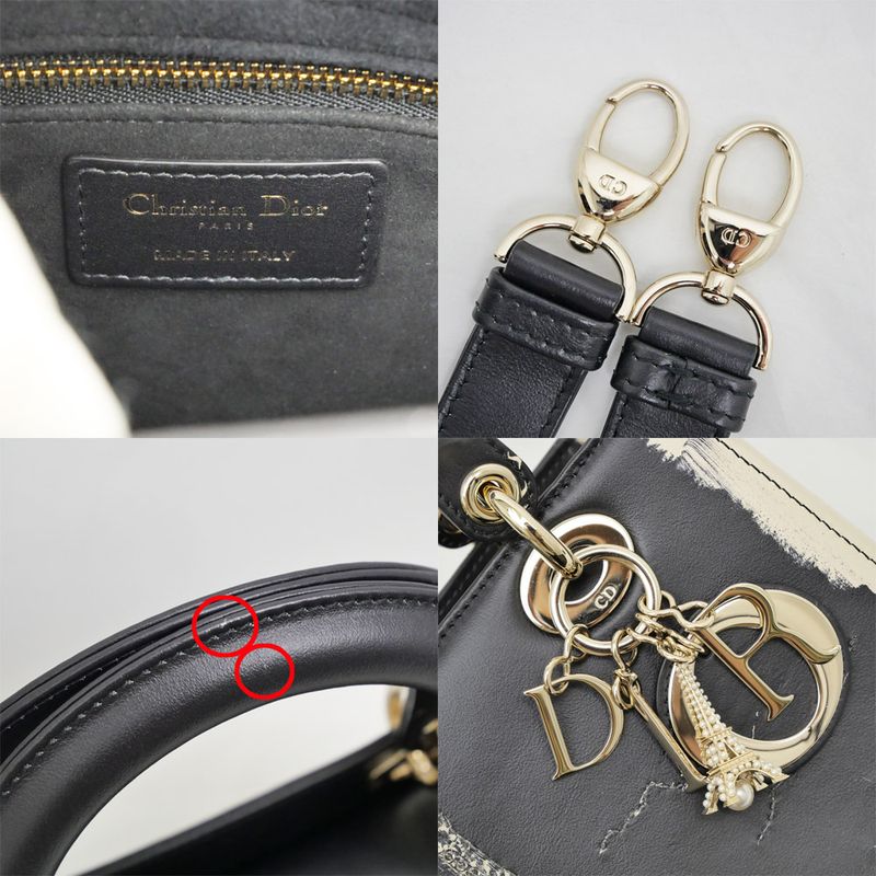 Lady dior Handbag Shoulder - Eiffel Tower 2024 Fall Collection Black