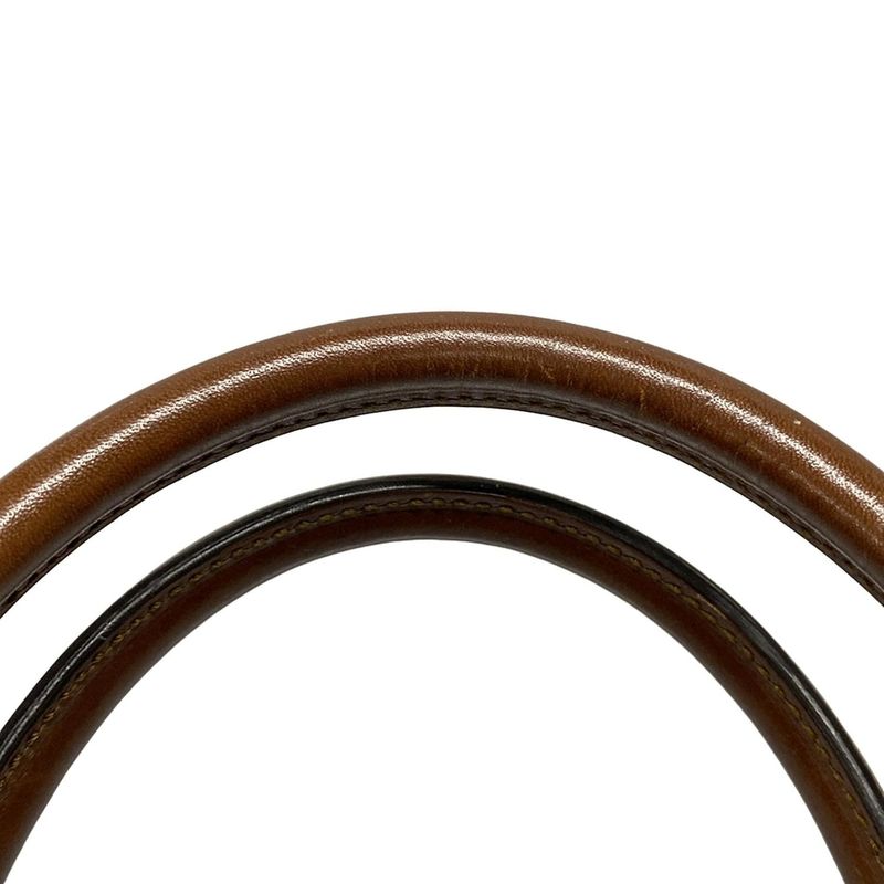 Gucci Handbag - 409534 Dark Brown And Beige Leather