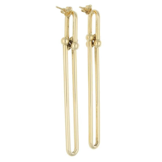 Tiffany & Co Hardwear Hardware 18K Yellow Golddouble Link Earrings Men's