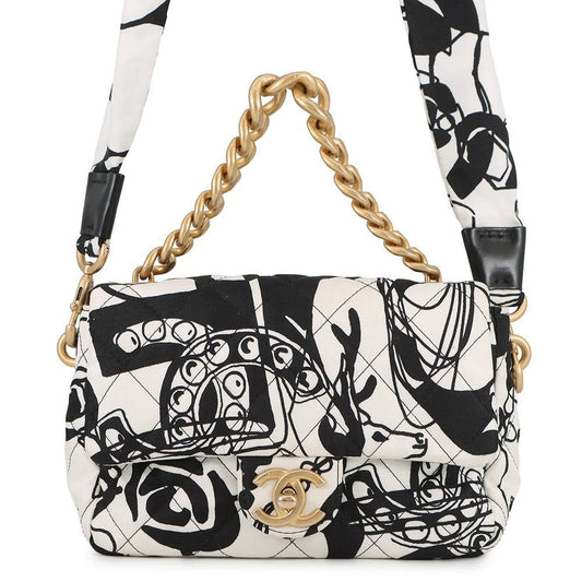 Chanel Chain Shoulder Bag Quilted CC Logo Diacoco Mini Nylon Cahnel Black White