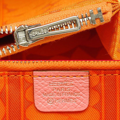 Hermes Azap Silkwin Long Wallet Long Wallet Pink And Orange Silver Hardware