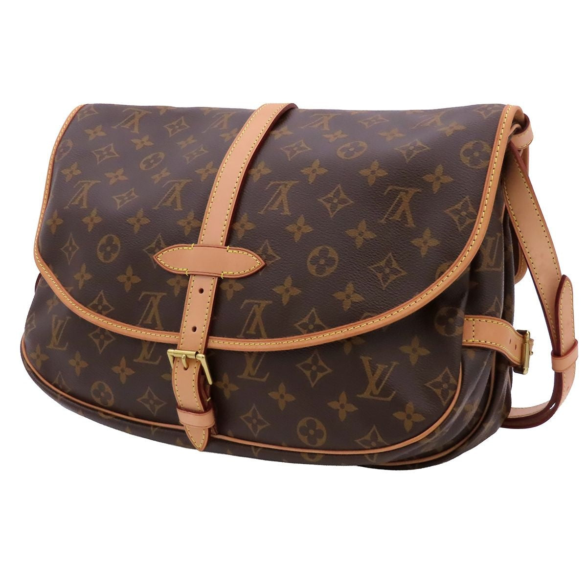 Louis Vuitton Saumur GM Brown Monogram Canvas Shoulder Bag — view 2