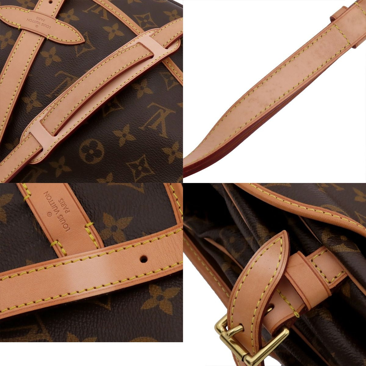 Louis Vuitton Saumur GM Brown Monogram Canvas Shoulder Bag — view 8