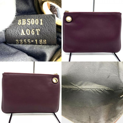 Fendi Triplet 8bs001ao6t Triplet Pouch Clutch Bag Zucca Brown/white/bordeaux