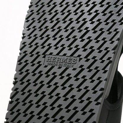 Hermes Giorno Sandals Size 44 Thong Sandals Shoes Khaki Black Made In