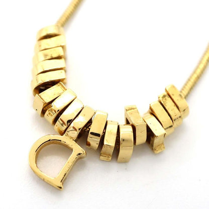 Christian DIOR Necklace D Motif Gold Color Approx 7.3g Accessories Bag M1509-1