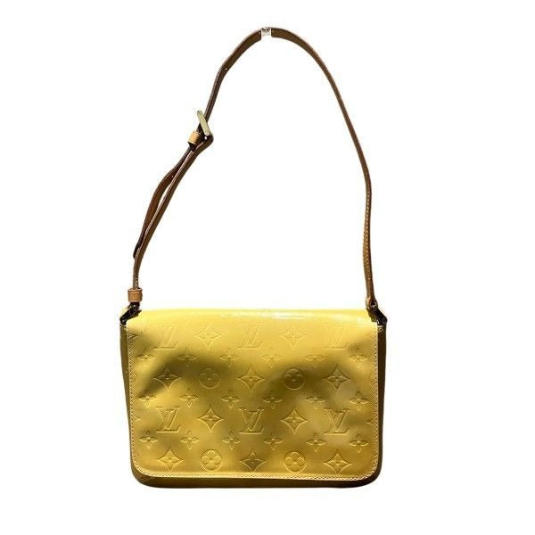 Louis Vuitton Monogram Vernis Thompson Street Shoulder Bag Lime Yellow
