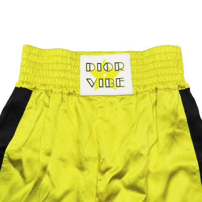 Unused 22SS Christian DIOR Boxing Shorts Half Pants Logo VIBE XS Yellow Black