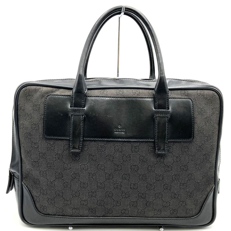 Gucci 101666 Handbag Business Bag Black GG Canvas Women Men Fashion  Gift