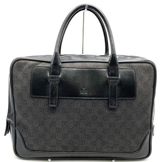 Gucci 101666 Handbag Business Bag Black GG Canvas Women Men Fashion  Gift