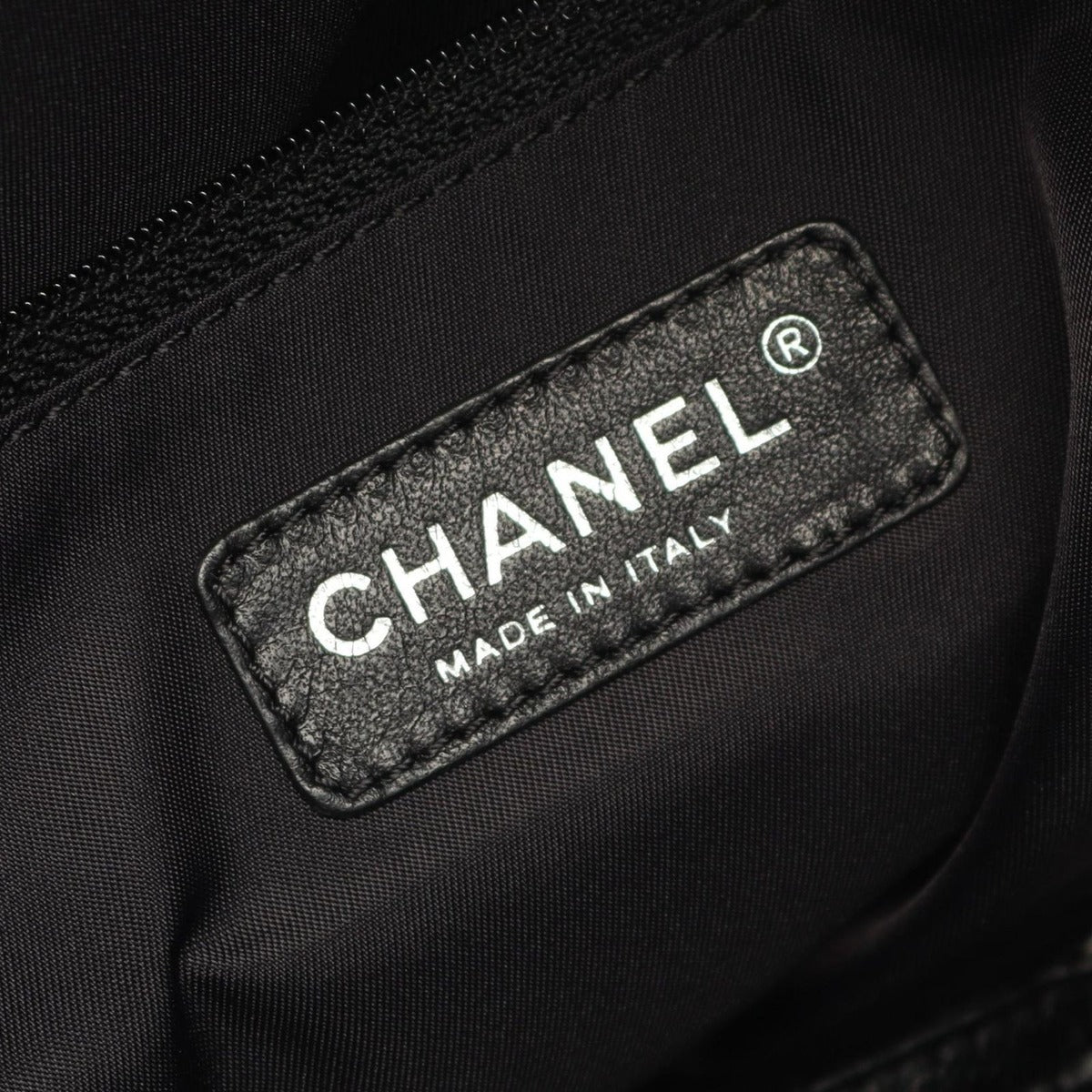 Chanel Tote Paris Biarritz MM Black Canvas Leather — view 4