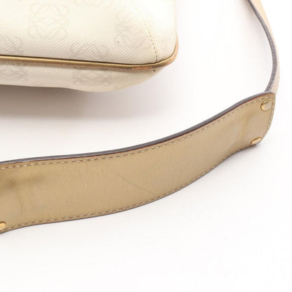 Loewe Shoulder Bag Repeat Anagram White Gold Canvas Leather — view 6