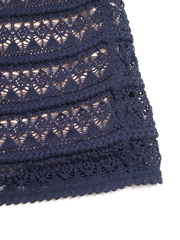 Gucci 23ss Cotton Lace Skirt 743289 Xkc2y Navy S