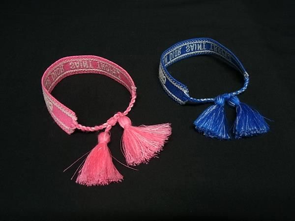 Christian Dior Canvas Bracelet Sesame Sacrifice Set Of 2 Accessories Pink And