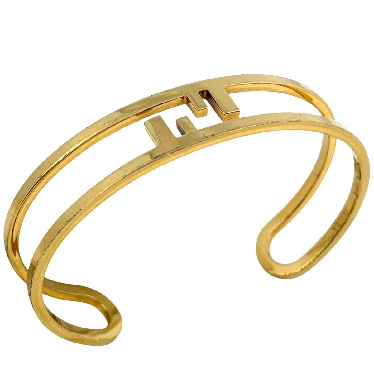 Fendi O-rock Bangle FF Logo Gold Plated