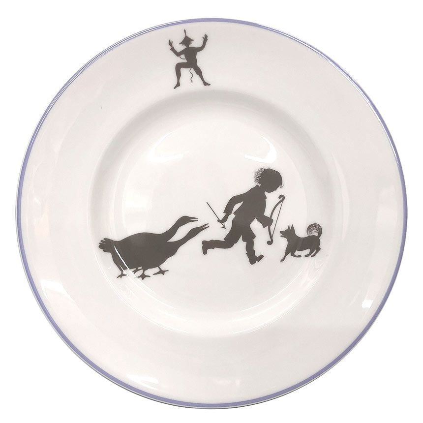 Hermes Silhouettes Silhouette Dessert Plate Boy Dog Duck