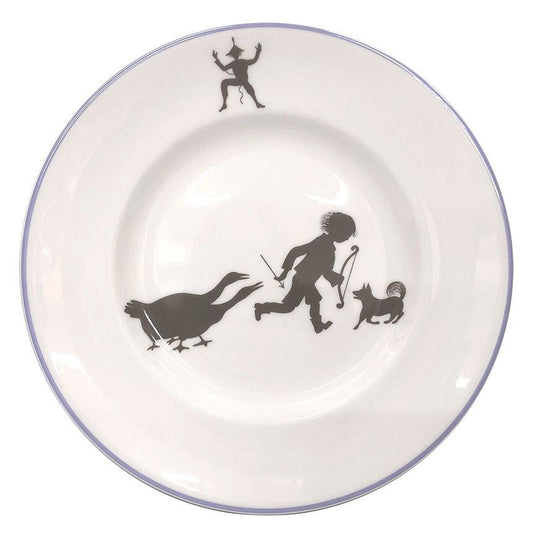 Hermes Silhouettes Silhouette Dessert Plate Boy Dog Duck