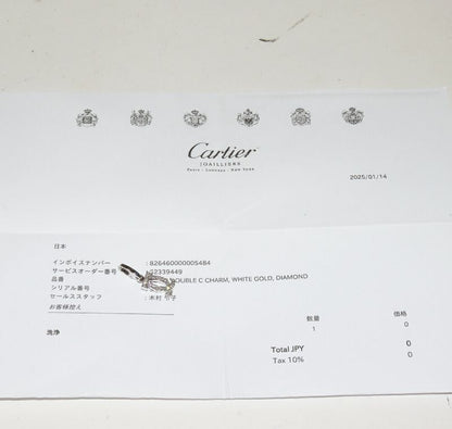 Cartier Pendant Top Charm 18K White Gold 24P Diamonds 2ccharm Full Diamonds