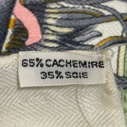Hermes Cuirs DU Desert Leather Decorated Silk Scarf White