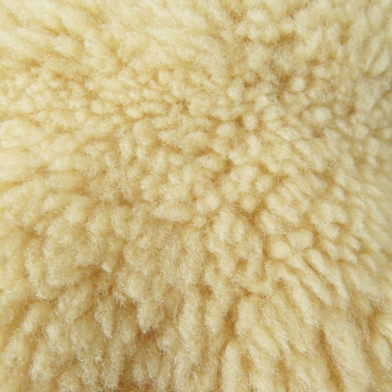 Hermes Fauve Mouton Bucket Hat/hat With Leather Patch Beige 57 Made In France