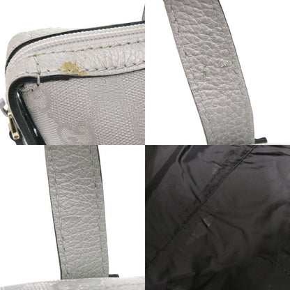 Gucci 264210 GG Canvas Leather Silver Handbag 1641 Gucci