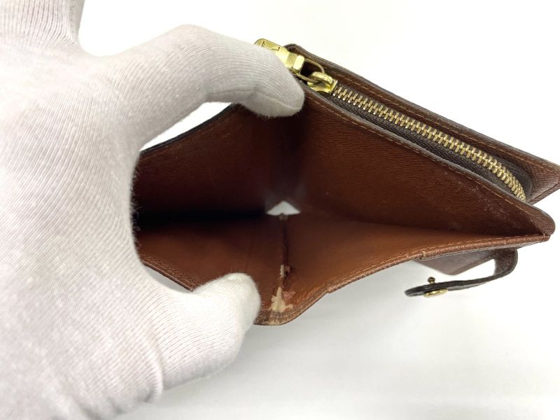 Louis Vuitton Monogram Compact Zipped Folding Wallet M61667 Brown Made In Spain