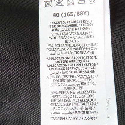 Gucci 643287 Wool Design Button Double Breasted Tweed Jacket Black 40 Made In