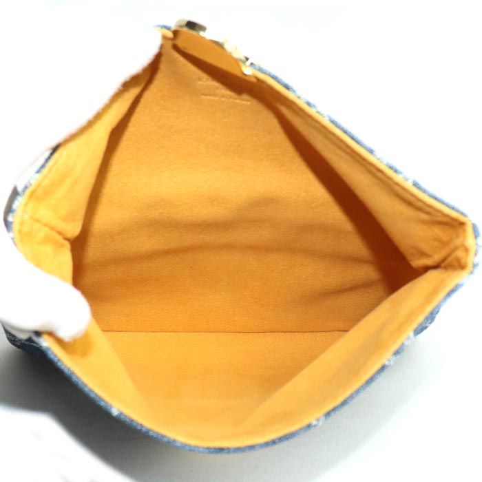 Louis Vuitton Pochette Platte Clutch Bag Monogram Denim Blue M95007 Th0076