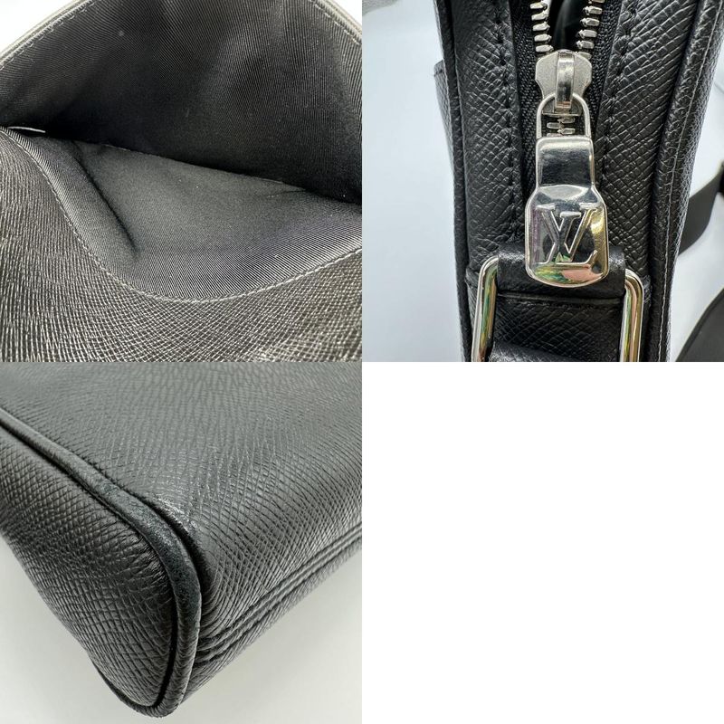 Louis Vuitton M30265 Messenger PPM Shoulder Bag Taiga Black Ladies Men