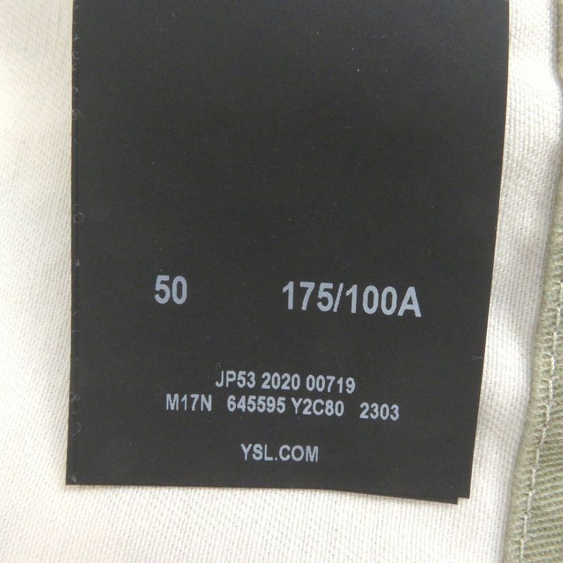 Saint Laurent Paris 2020 645595 Linen Blend Leaf Print Hooded Mod Coat