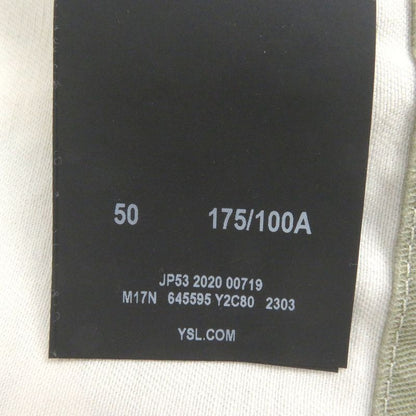 Saint Laurent Paris 2020 645595 Linen Blend Leaf Print Hooded Mod Coat