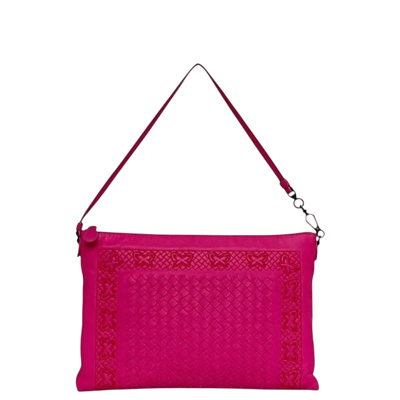 Bottega Veneta Clutch Bag Pink Intrecciato Butterfly