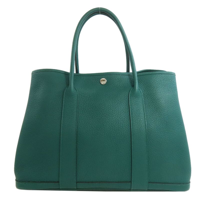 Hermes Garden Party PM Macarite Silver Hardware Tote Bag Negonda Women