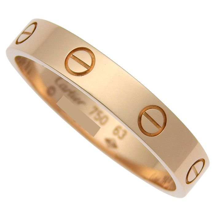 Cartier Mini Love Ring 18K Pink Gold 750 Pink Gold #63 Equivalent To Size 13