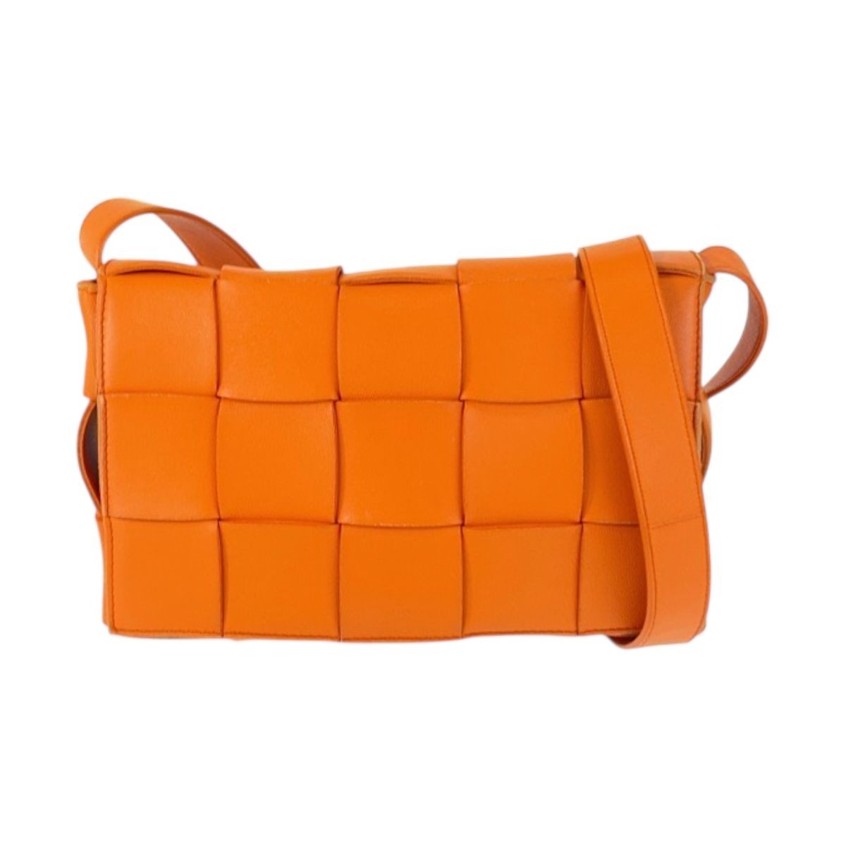 Bottega Veneta Maxi Intrecciato Cassette Orange Shoulder Bag Pochette