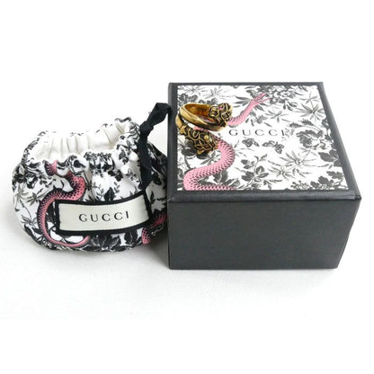 Gucci Metal Double Taiga - Head Colored Stone Ring - Ring #18 Men's Preowned