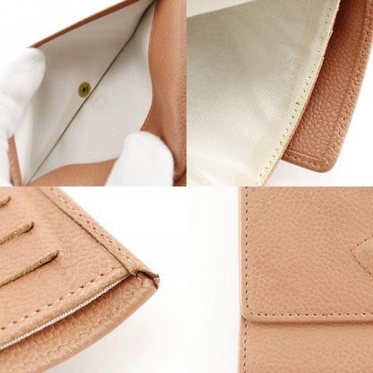 Chanel Coco Mark Caviar Skin Pink Women's Trifold Wallet