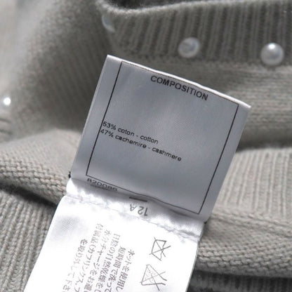 Chanel Dress Size 38 P53 Coco Mark Sleeveless Faux Pearl Cashmere Blend Knit