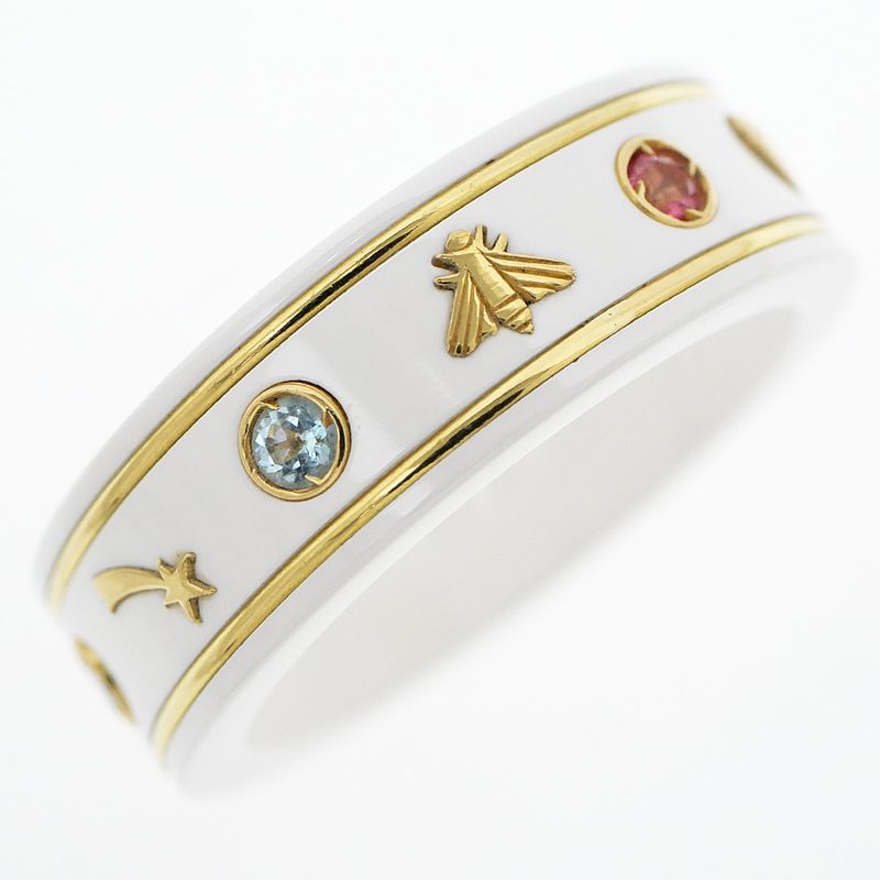 Gucci Icon Ring With Gemstone White Zirconia 750yg Gold No 18 Jewelry -