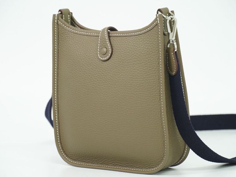 Authentic Hermes Evelyn TPM Taurillon Clemence Leather Shoulder Bag Pochette B