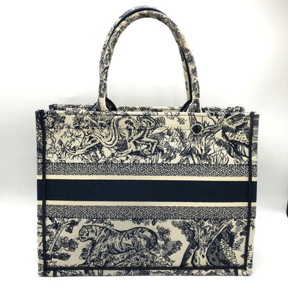 Christian DIOR Book Tote Medium Toile De Jouy Sauvage Tote Bag Navy Taiga -