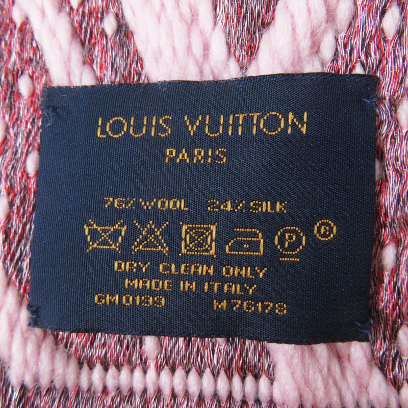 Louis Vuitton M76178 Echarpe Logomania Arafolie Wool Silk Rose