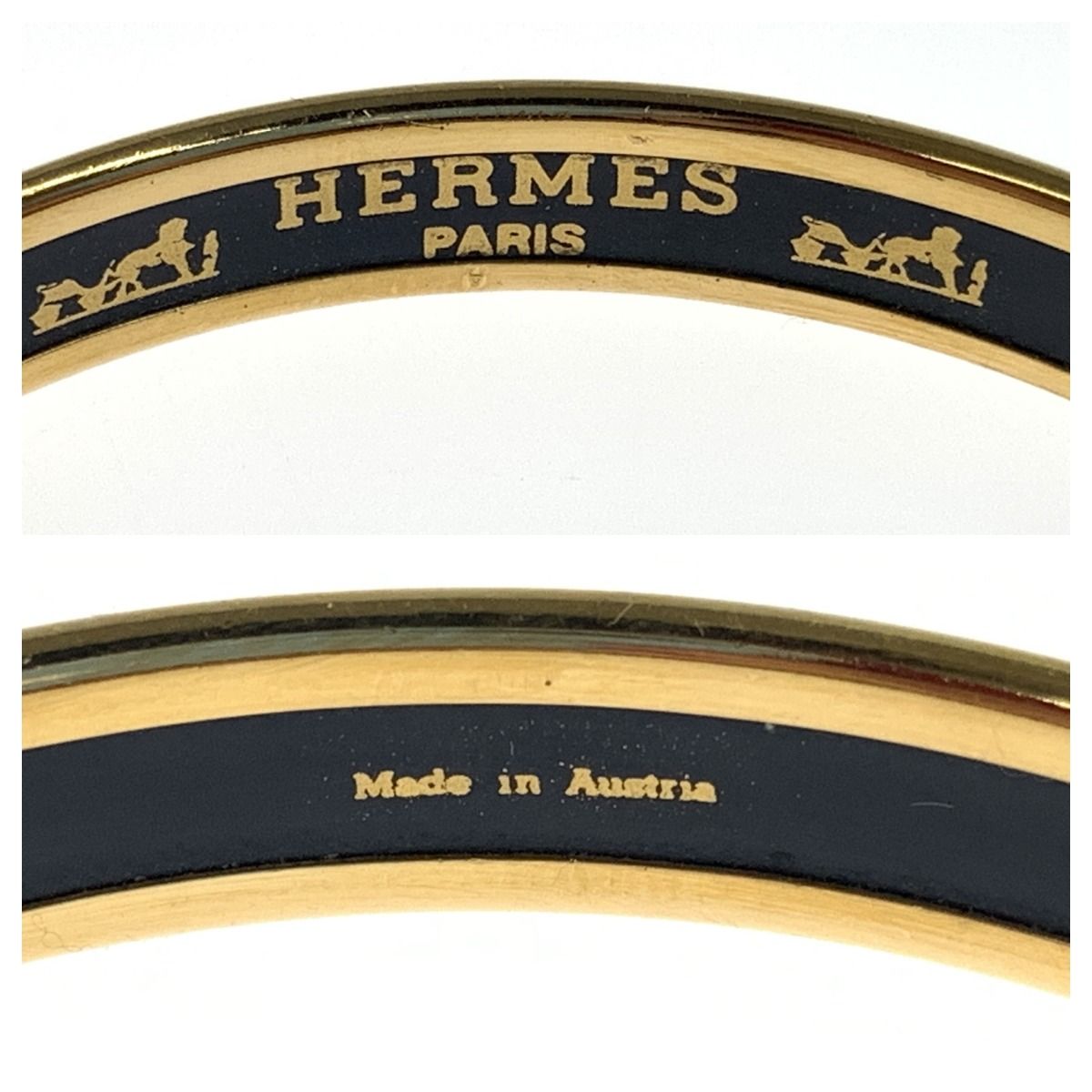 Hermes Enamel PM Bracelet Bangle Gold