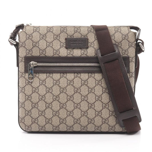 Gucci Shoulder Bag GG Supreme Beige Brown Leather